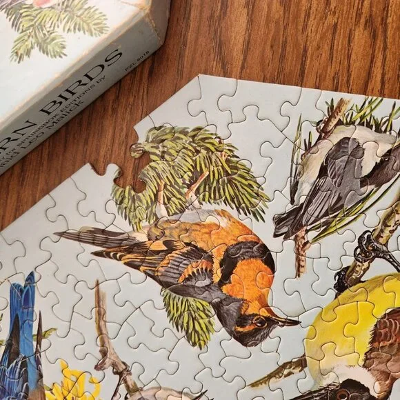 Vintage 500 Piece 1968 Springbok Octagon Puzzle Western Birds by Malick PZL 8015